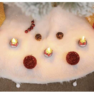 Bela krznena preproga pod jelko - 72 cm