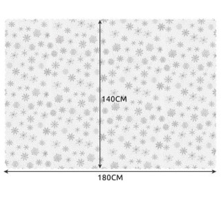 Božični bel prt s snežinkami - 180x140 cm