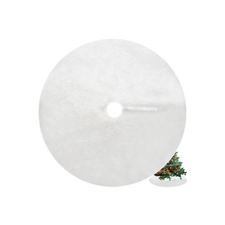 Bela krznena preproga pod jelko - 150 cm