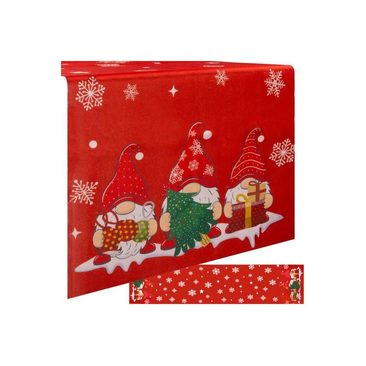 Božični rdeč namizni tekač - 150x40 cm