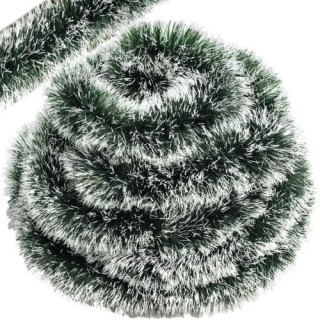 Belo-zelena božična girlanda - 6 m