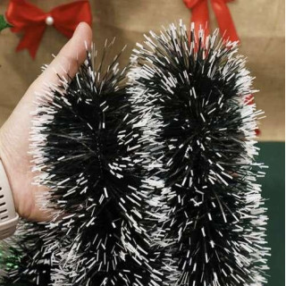 Belo-zelena božična girlanda - 6 m