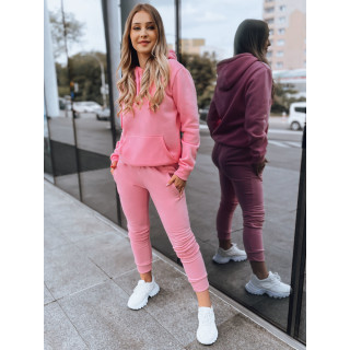 Ženski športni pulover s kapuco v svetlo roza barvi