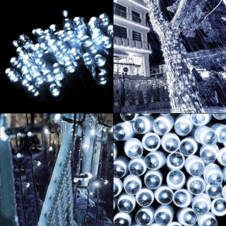 Božično bele LED lučke - 8 m