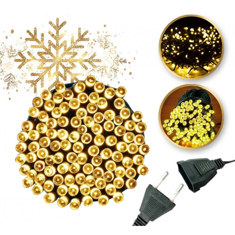 Toplo bele božične LED lučke - 16 m