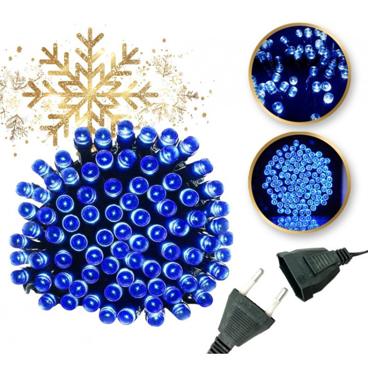 Božično modre LED lučke - 16 m