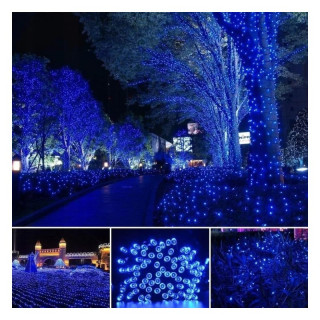 Božično modre LED lučke - 16 m