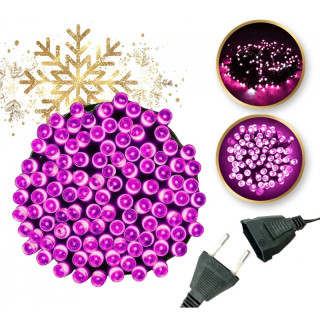 Rožnate božične LED lučke - 16 m