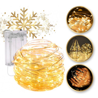 Toplo bele LED luči na žici - 5 m