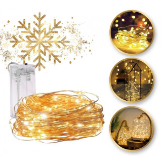 Toplo bele LED luči na žici - 2 m