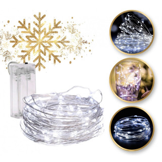 Hladno bele LED luči na žici - 2 m