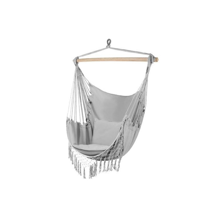 Brazilska viseča mreža v sivi barvi z blazinami