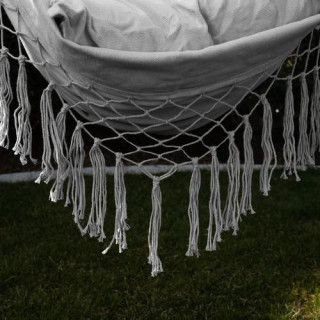 Brazilska viseča mreža v sivi barvi z blazinami