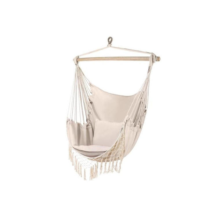 Brazilska viseča mreža v bež barvi z blazinami