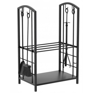 Kovinsko stojalo za drva z dodatki