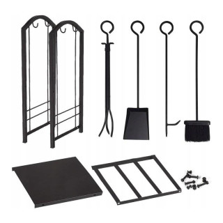 Kovinsko stojalo za drva z dodatki