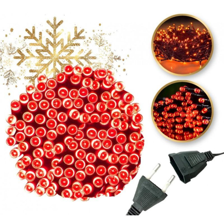 Rdeče božične LED lučke za jelko - 22 m