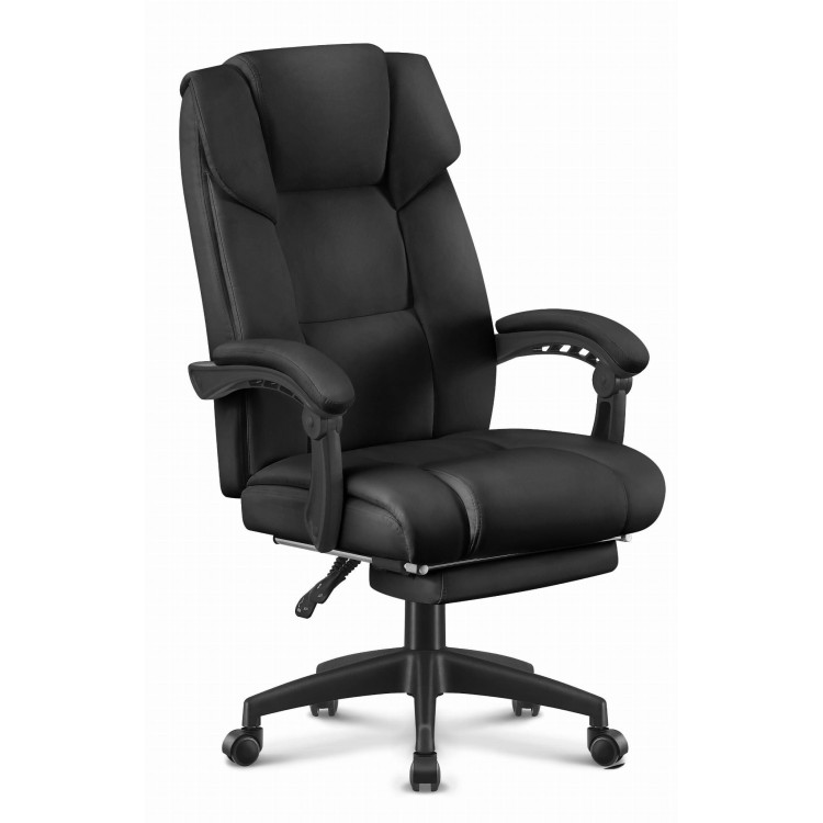 Črn usnjen pisarniški stol HELLS Chair HC-1029