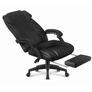 Črn usnjen pisarniški stol HELLS Chair HC-1029