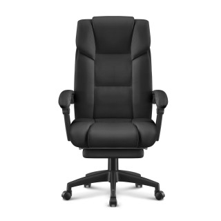 Črn usnjen pisarniški stol HELLS Chair HC-1029