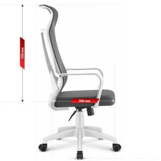 Blago sivo-bel pisarniški stol HELLS Chair HC-1025