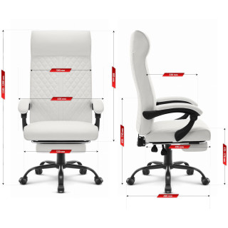 Bel pisarniški stol iz blaga HELLS Chair HC-1030