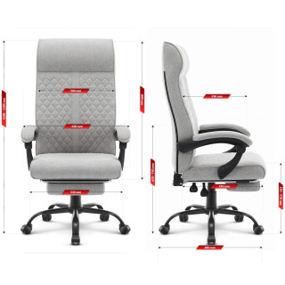 Siv pisarniški stol HELLS Chair HC-1030