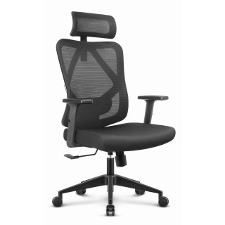 Črn ergonomski pisarniški stol HELLS Chair HC-1041