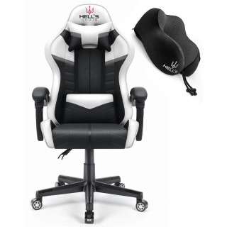 Gaming stol HELL'S CHAIR v beli in črni barvi