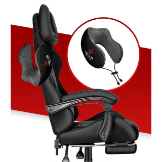 Sivo-črn gaming stol iz blaga HELLS CHAIR