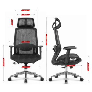 Pisarniški stol HELLS Chair HC-1042 v črni barvi