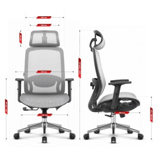 Sivo-črn pisarniški stol iz blaga HELLS Chair HC-1042