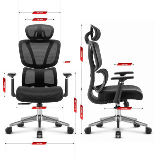 Ergonomski črn pisarniški stol HELLS Chair HC-1043