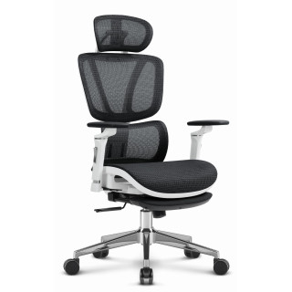 Belo-črni pisarniški stol HELLS CHAIR HC- 1044