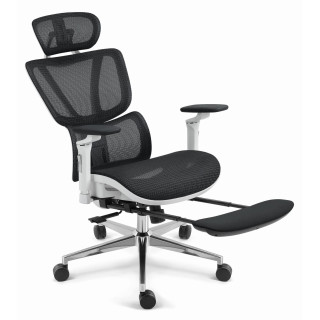 Belo-črni pisarniški stol HELLS CHAIR HC- 1044