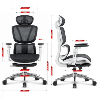 Belo-črni pisarniški stol HELLS CHAIR HC- 1044