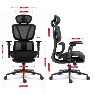 Črn pisarniški stol HELLS CHAIR HC- 1044