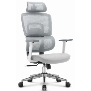 Sivo-bel pisarniški stol HELLS CHAIR HC- 1051