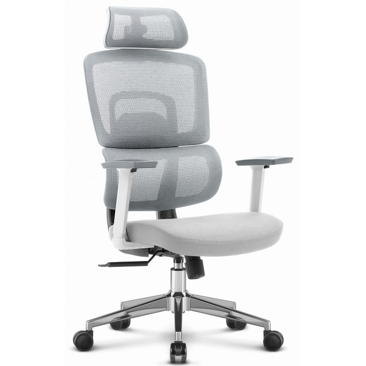 Sivo-bel pisarniški stol HELLS CHAIR HC- 1051