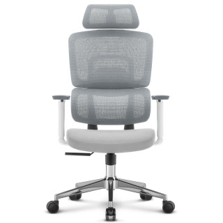 Sivo-bel pisarniški stol HELLS CHAIR HC- 1051