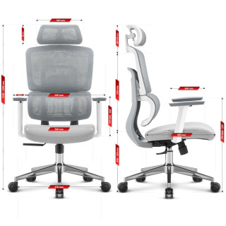 Sivo-bel pisarniški stol HELLS CHAIR HC- 1051