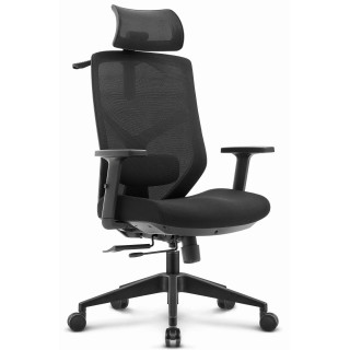 Črn ergonomski stol iz blaga HELLS Chair HC-1052