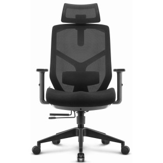 Črn ergonomski stol iz blaga HELLS Chair HC-1052