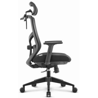 Črn ergonomski stol iz blaga HELLS Chair HC-1052