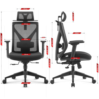 Črn pisarniški stol HELLS Chair HC-1055