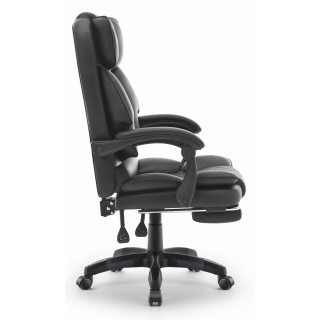 Črn usnjen pisarniški stol HELLS Chair HC- 1031
