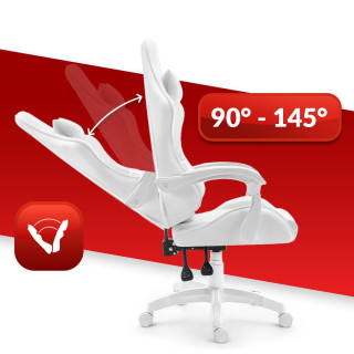 Usnjen igralni stol HELLS CHAIR HC- 1000 v beli barvi