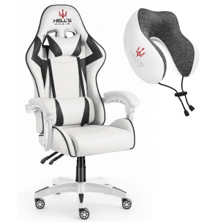 Belo-črni igralni stol HELLS CHAIR HC- 1007