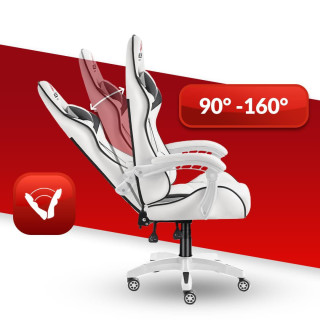 Belo-črni igralni stol HELLS CHAIR HC- 1007