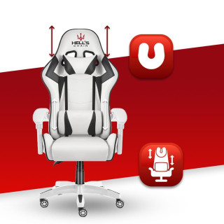 Belo-črni igralni stol HELLS CHAIR HC- 1007
